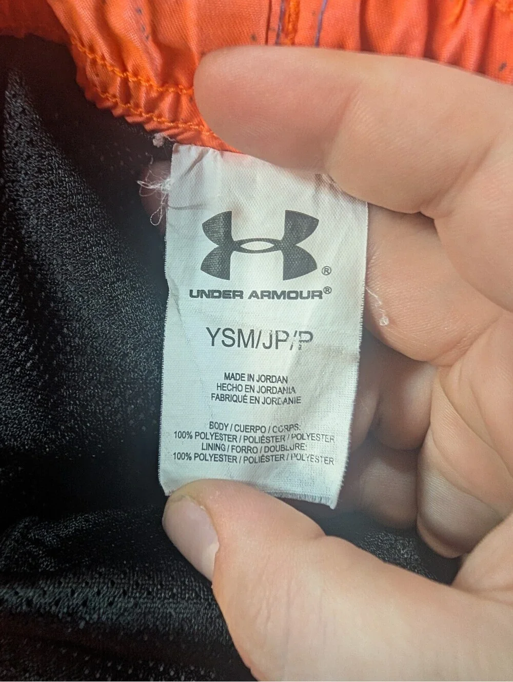 Under Armour Boys' Gradient Orange Blue Swim Trunks Size Youth Small